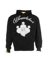 WHEN SMOKE CLEARS Leather Hoodie Black/White at Gravity NYC